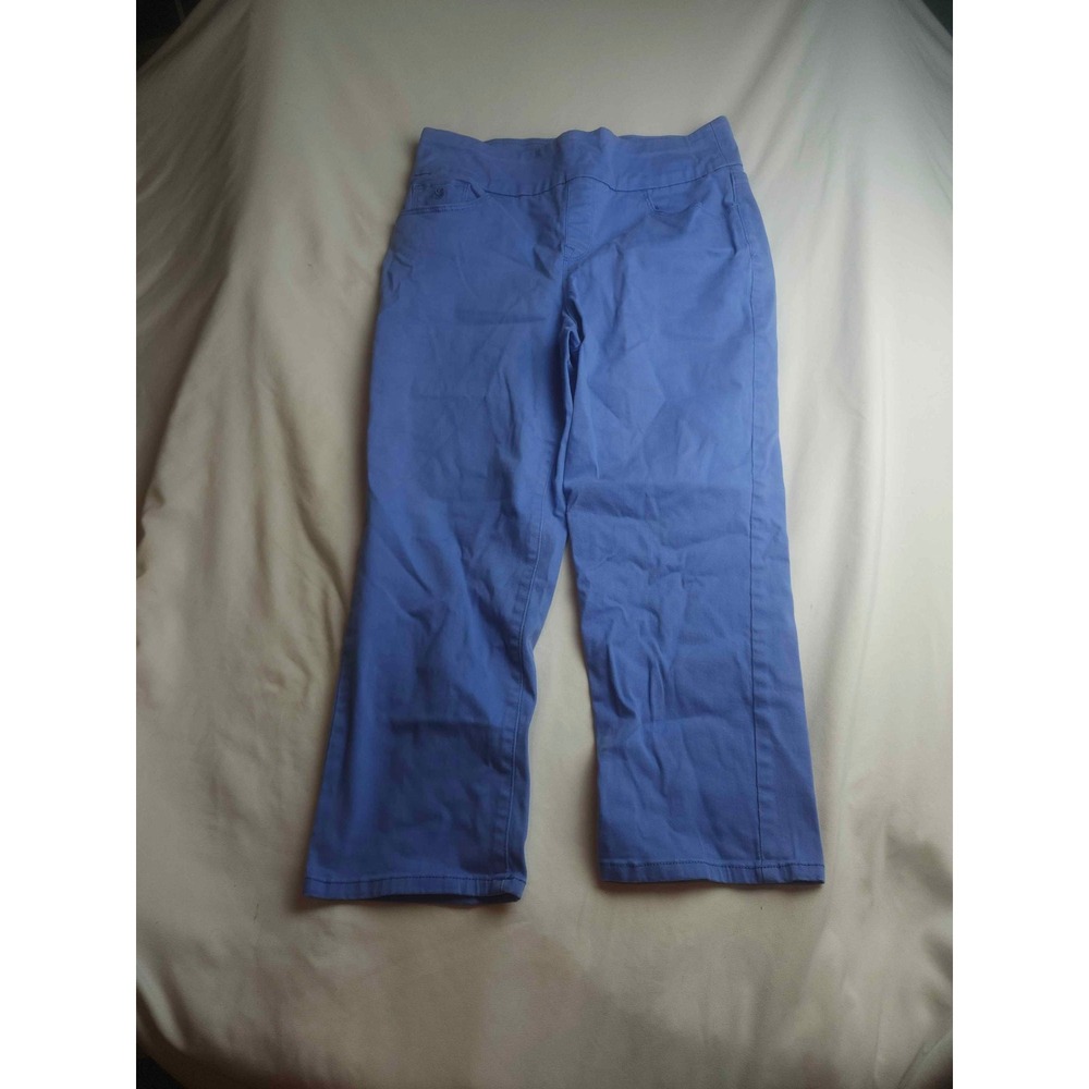 Gloria Vanderbilt Womens Blue Slimming Effect Pull On Capri Pants Size 6